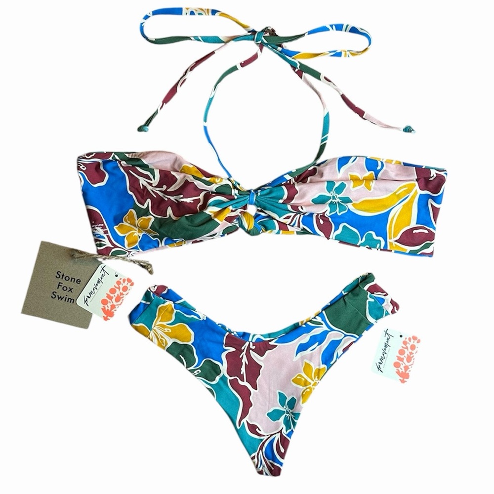 Free People Stone Fox Swim Loza Top & Tucker Bottom Bikini in Fiesta Floral